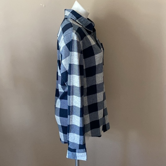 Valor Collective NWOT Blue And Gray Plaid Casual Button Down Shirt Unisex - Picture 4 of 8